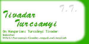 tivadar turcsanyi business card